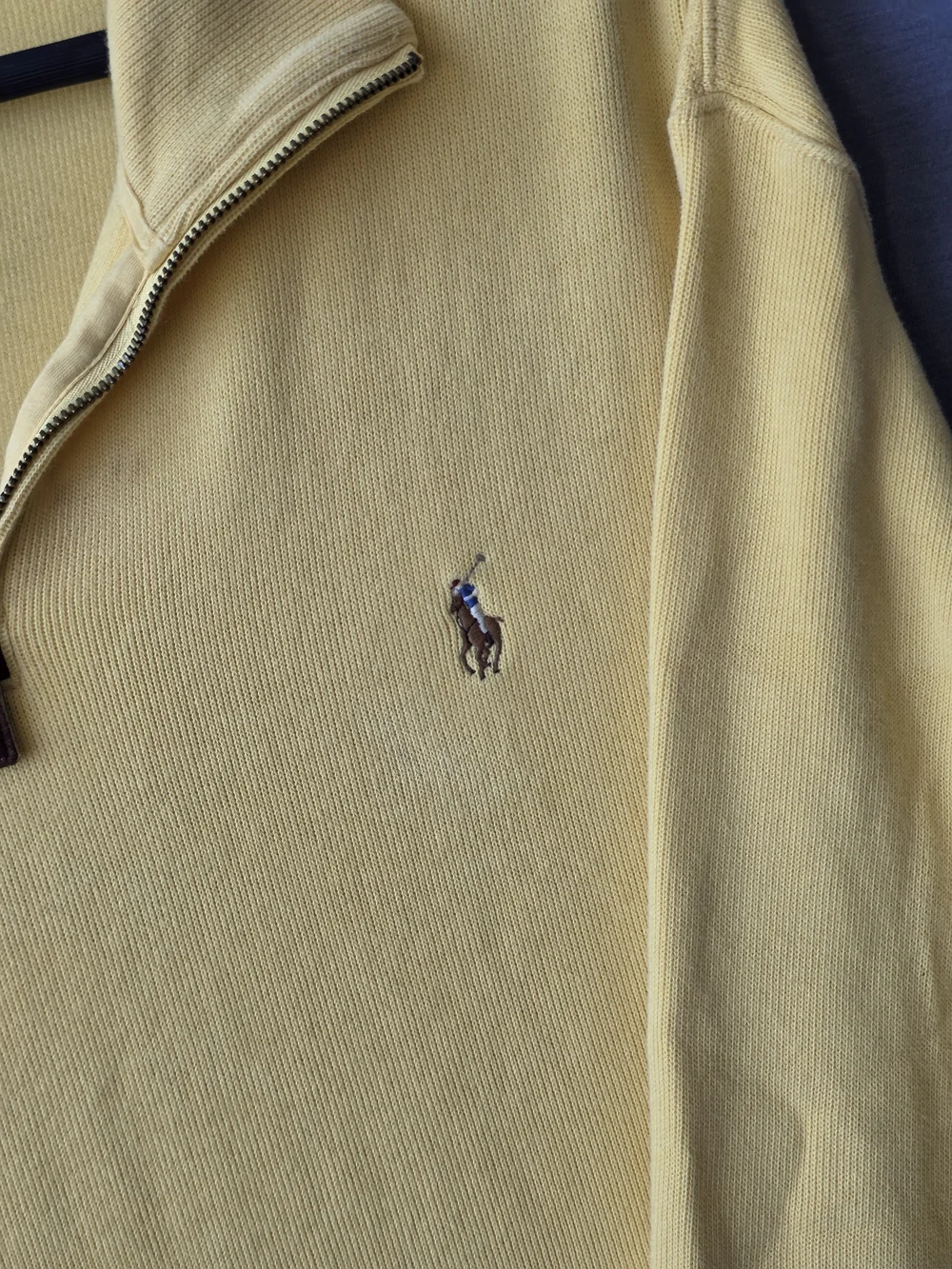 Polo Ralph Lauren Men’s XL Yellow Quarter Zip Pullover Pony Logo Preppy